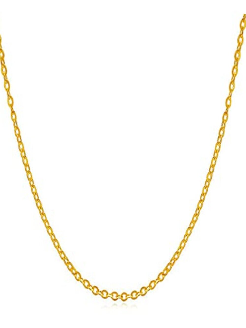 18k Gold Plated Over Sterling Silver Rope Chain Necklace 18 Inch
